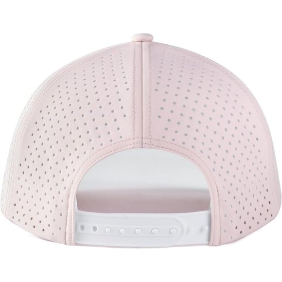 Men Baseball Cap Pink Camouflage Laser Cut Mesh Ball Curved Brim Hat - Picture 4 of 7